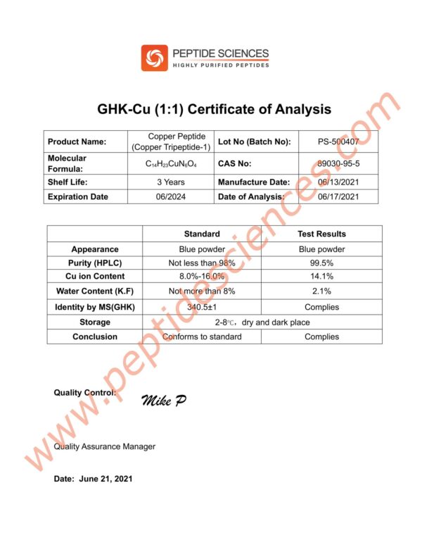 GHK-Cu 50mg Copper Peptide